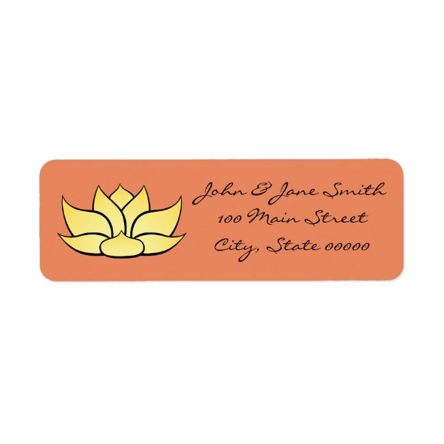 Exquisite Lotus in Sun Kissed Return Address Label (Front)
