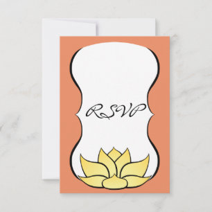 Exquisite Lotus in Sun Kissed RSVP Card