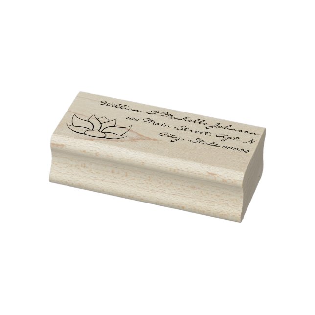 Exquisite Lotus Wooden Address Stamp (Stamp)