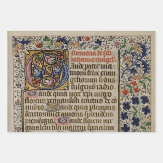 exquisite mediaeval illuminated manuscripts wrapping paper sheet