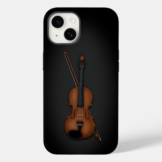 Exquisite Miniature Violin & Bow Trompe L'oeil Case-Mate iPhone Case (Back)