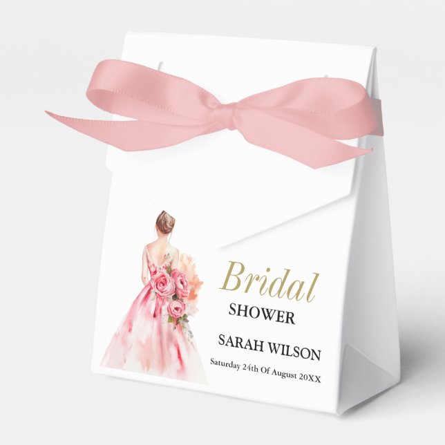 Exquisite Minimal Watercolor Wedding Bridal Shower Favour Box (Front Side)