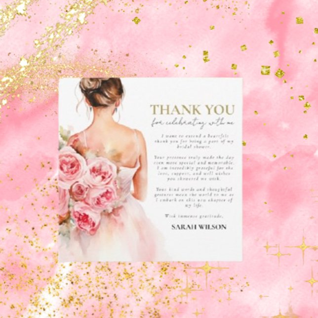 Exquisite Minimal Wedding Bridal Shower  Thank You (Express your gratitude with Brett Designs' exquisite minimal wedding bridal shower thank you cards.)