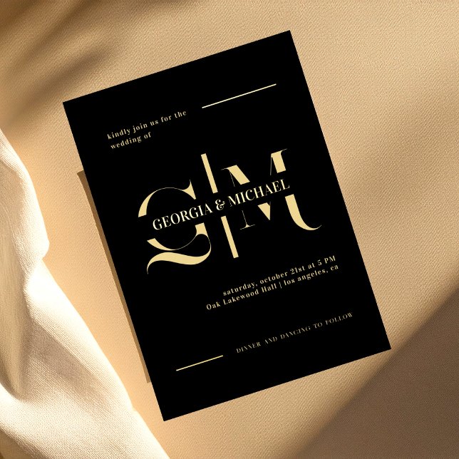 Exquisite Monogram Minimalist Gold Foil Wedding (Creator Uploaded)