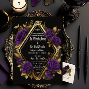 Exquisite Moody Purple & Gold Gothic Wedding 