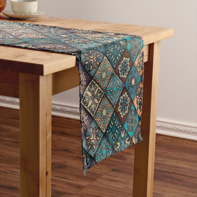 Exquisite Moroccan Mosaic Design for Elegant  Short Table Runner (In Situ)