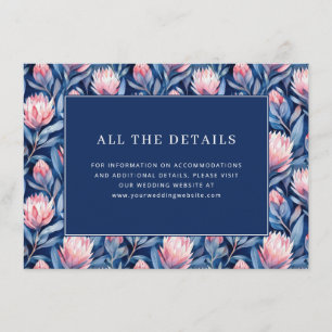 Exquisite Navy Watercolor Floral Border Enclosure Card