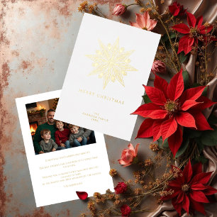 Exquisite Ornate Stylish Christmas Star Gold Foil Holiday Card