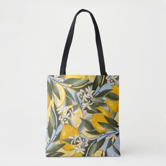 Exquisite pattern with yellow bergamot fruits, cit tote bag (Front)