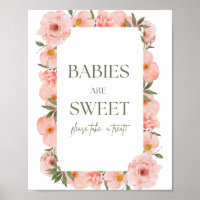 Exquisite Peach Floral Babies Are Sweet Poster