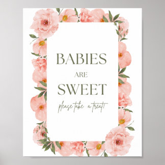 Exquisite Peach Floral Babies Are Sweet Poster