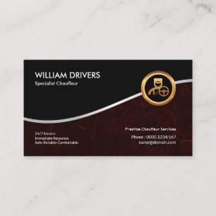 Exquisite Perfect Red Marble Grunge Chauffeur Business Card