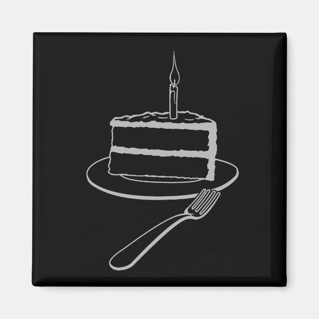 Exquisite Piece of Cake Design,  Birthday or Event Magnet (Front)