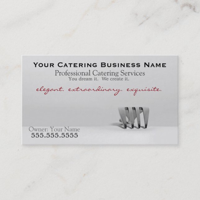 Exquisite Professional Catering Business Cards (Front)