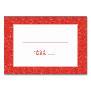 Exquisite Red Floral Border Table Number