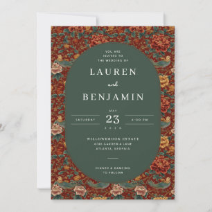 Exquisite Red Floral Pattern Invitation