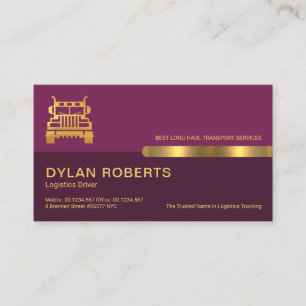 Exquisite Retro Purple Layers Logistics Transport Business Card