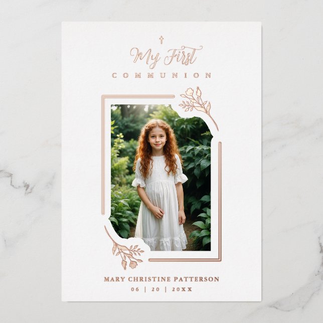 Exquisite Romantic Rose Gold Floral Botanical (Front)