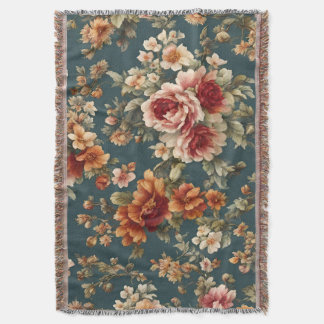Exquisite Romantic Roses and Beautiful Flowers Throw Blanket
