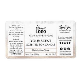 Exquisite Rose Gold And Marble Scented Soy Candle 