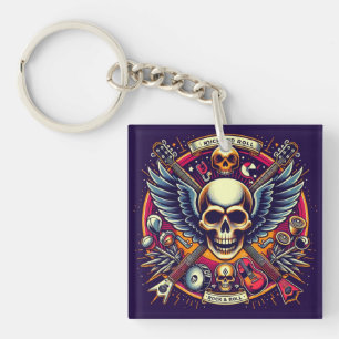 Exquisite Skull and Bones Traditional Artistry 🎨 Key Ring