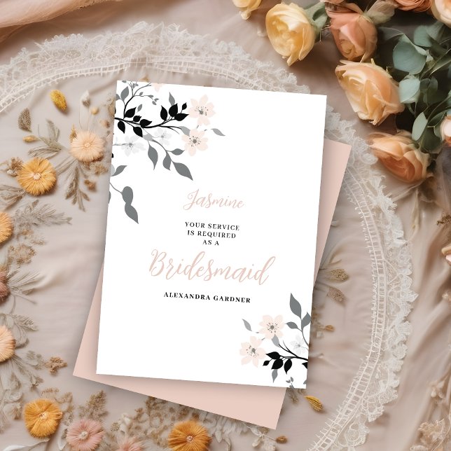 Exquisite Sophisticated Gentleman Groosman Wedding Invitation (Exquisite Sophisticated Floral Bunch Wedding Bridesmaid Proposal Card. )