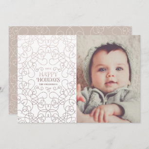 Exquisite Swirls in Bronze Christmas Holiday Card