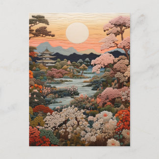 Exquisite Traditional Japanese Tapestry Art: Postcard