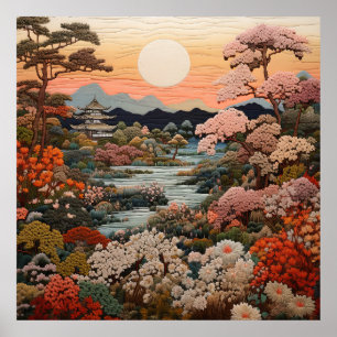 Exquisite Traditional Japanese Tapestry Art:  Poster