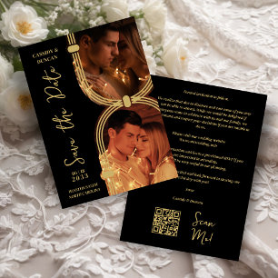 Exquisite Trend Black & Gold Color 2 Photos Arches Save The Date