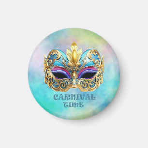 Exquisite Venectian Mask on a Colored Background Magnet