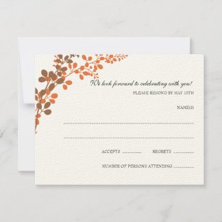 Exquisite Vines (Bronze & Orange) RSVP Postcard