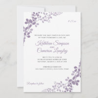 Exquisite Vines Wedding Invitation | Light Purple