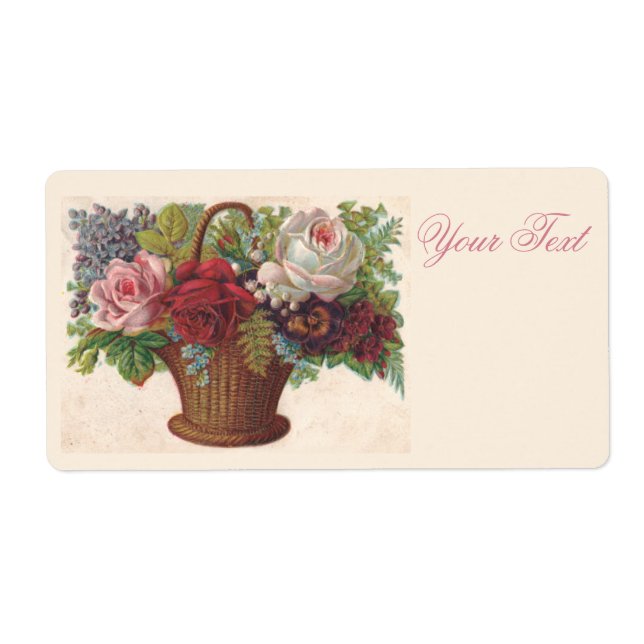 Exquisite vintage flowers illustration Labels (Front)
