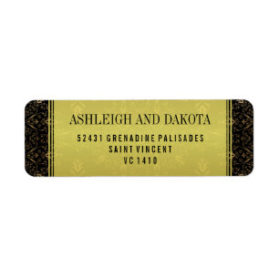 Exquisite Wedding Golden Overlay on Damask