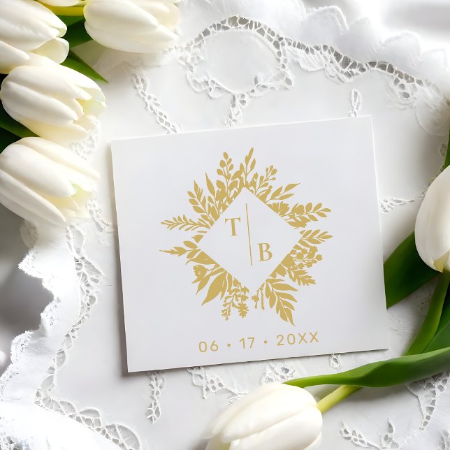 Exquisite Wedding Wildflowers Bouquet Initials Rubber Stamp (Exquisite Wedding Wildflowers Bouquet Initials rubber stamp. )
