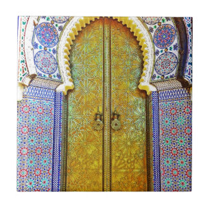 Exquisitely Detailed Moroccan Pattern Door Tile