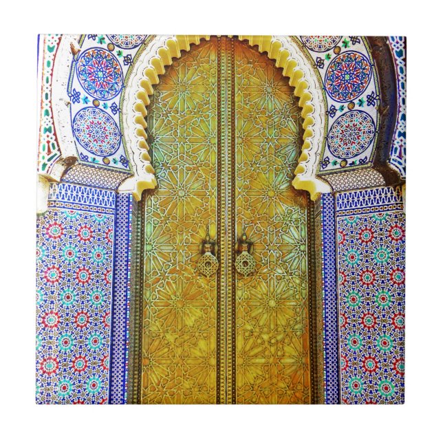 Exquisitely Detailed Moroccan Pattern Door Tile (Front)