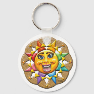 Extatic Sun Beveled Key Chain