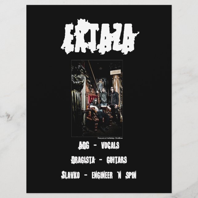 Extaza Band Flyer (Front)