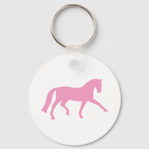 Extended Trot Dressage Horse (pink) Key Ring