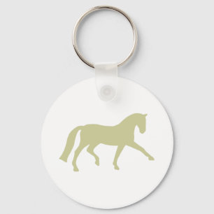 Extended Trot Dressage Horse (sage green) Key Ring