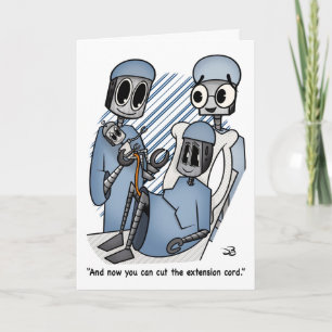 Extension Cord Folded Greeting Card