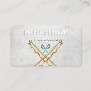 Extension Specialist Hair Pins Salon California Appointment Card