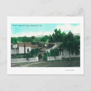 Exterior Aerial View of French Cottage Postcard
