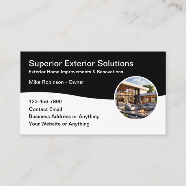 Exterior Home Renovation And Remodeling Business Card (Front)