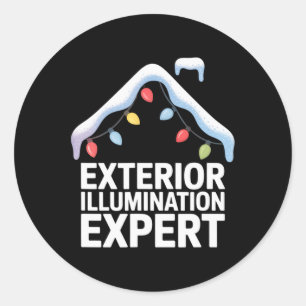 Exterior Illumination Expert Christmas Decorating Classic Round Sticker