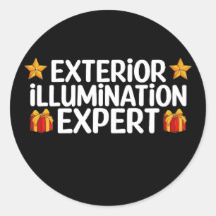 Exterior Illumination Expert Christmas Light Decor Classic Round Sticker