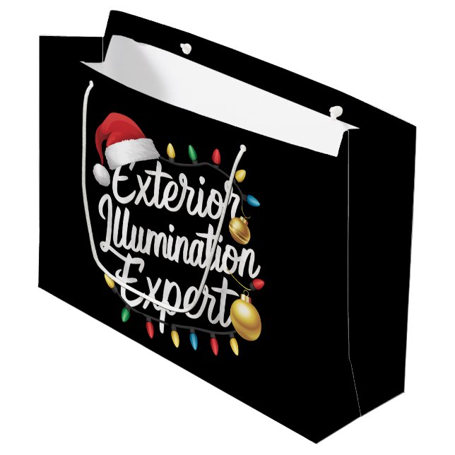 Exterior Illumination Expert Christmas Light Decor Large Gift Bag (Front Angled)
