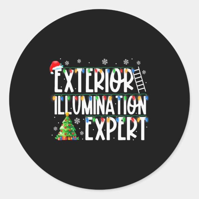 Exterior Illumination Expert Christmas Light Xmas  Classic Round Sticker (Front)